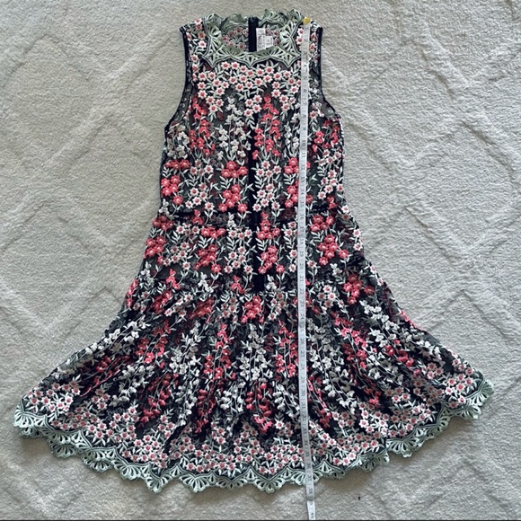 Erin Erin Fetherston Lily Of The Valley Floral Lace Sheer Sleeveless Dress Sz 2 - Picture 5 of 7